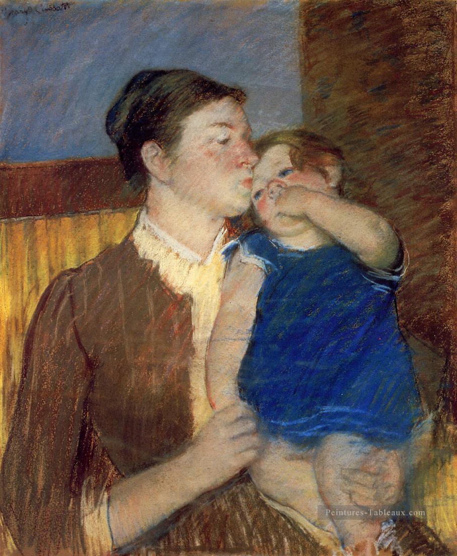 Mères Goodnight Kiss mères des enfants Mary Cassatt Peintures à l'huile